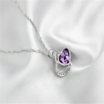 Fashion Women Heart Crystal Rhinestone Silver Chain Pendant Necklace Jewelry